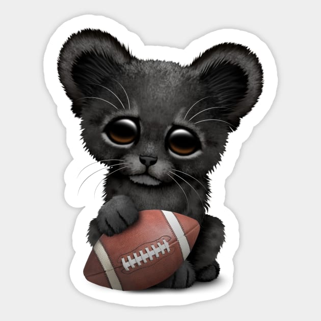 Black Panther Cub Playing With Football Sticker by jeffbartels